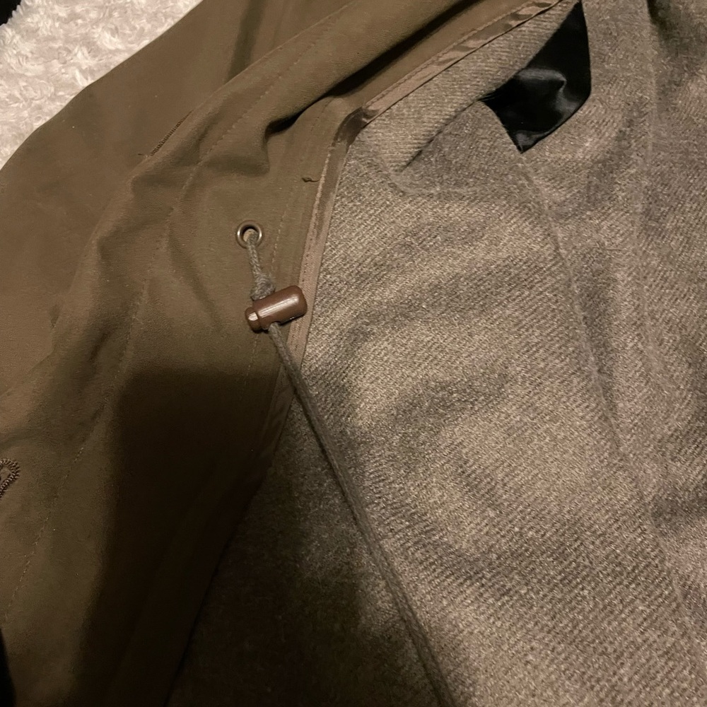 Fleet Street Olive Green Overcoat Trench Coat Long Jacket, Vintage 80’s 90’s - Picture 7 of 13